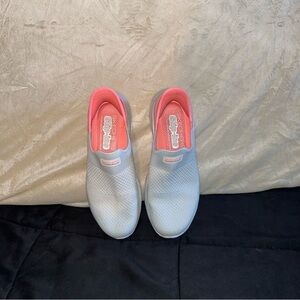 Skechers white and Pink MiaGo Slip-On Shoes
